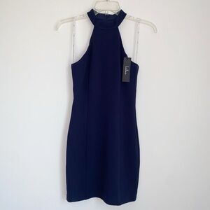 NWT Lulu’s Navy Knit Halter Mini Dress